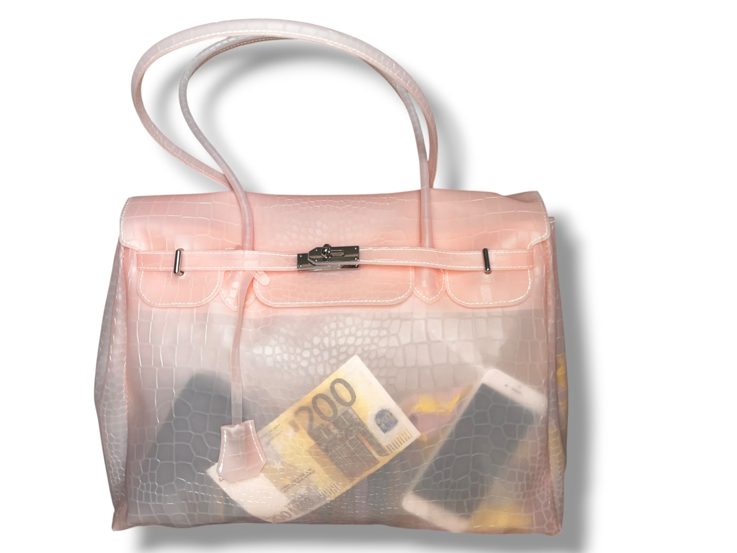 BLUSH PINK CROC JELLY BAG