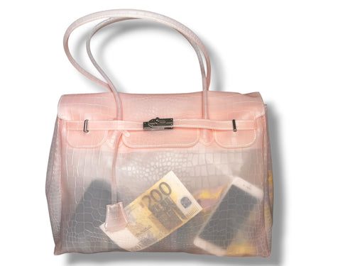 BLUSH PINK CROC JELLY BAG
