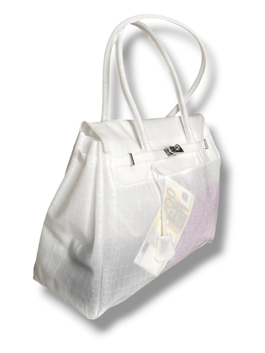 WHITE CROC JELLY BAG