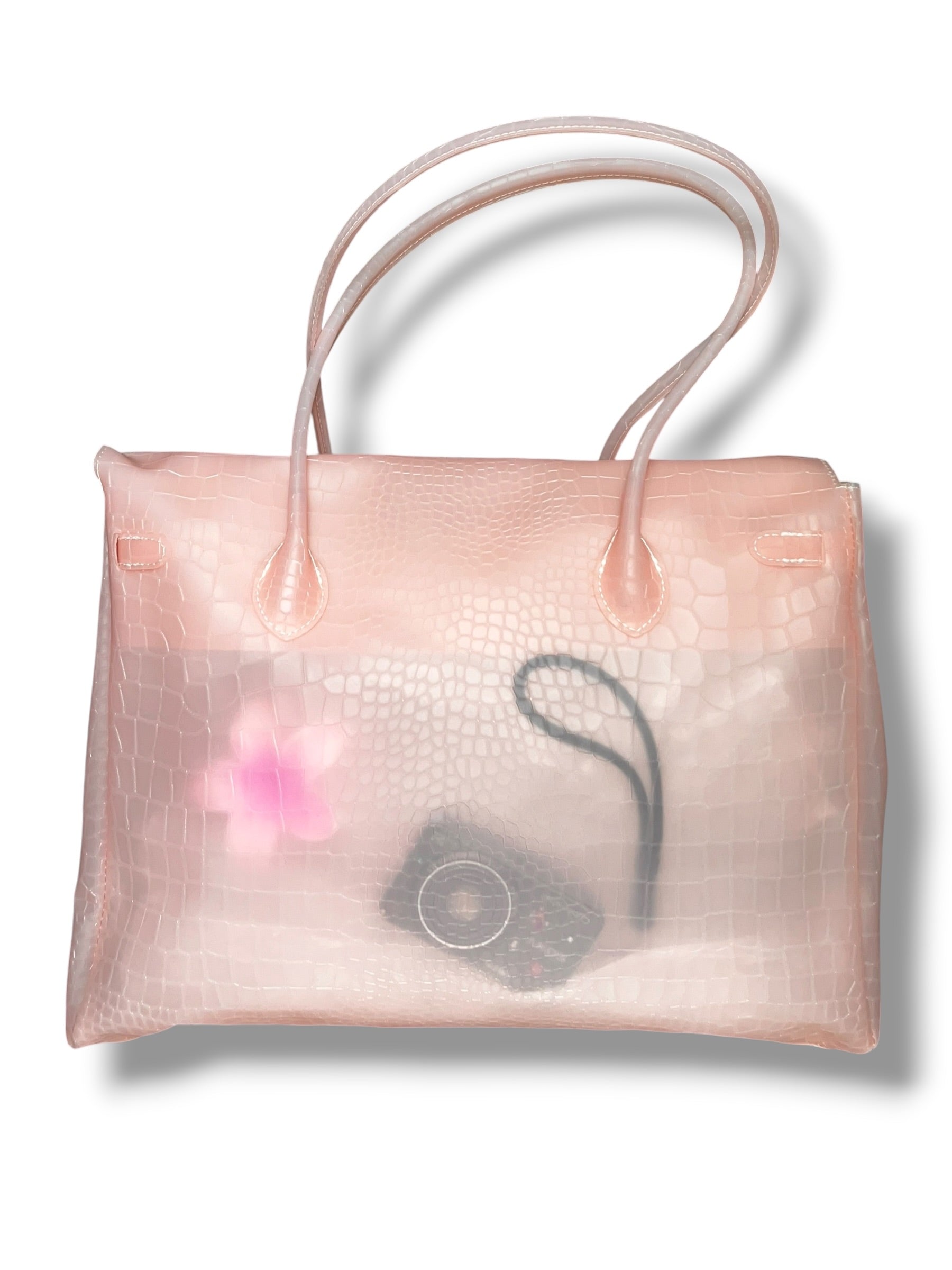 BLUSH PINK CROC JELLY BAG