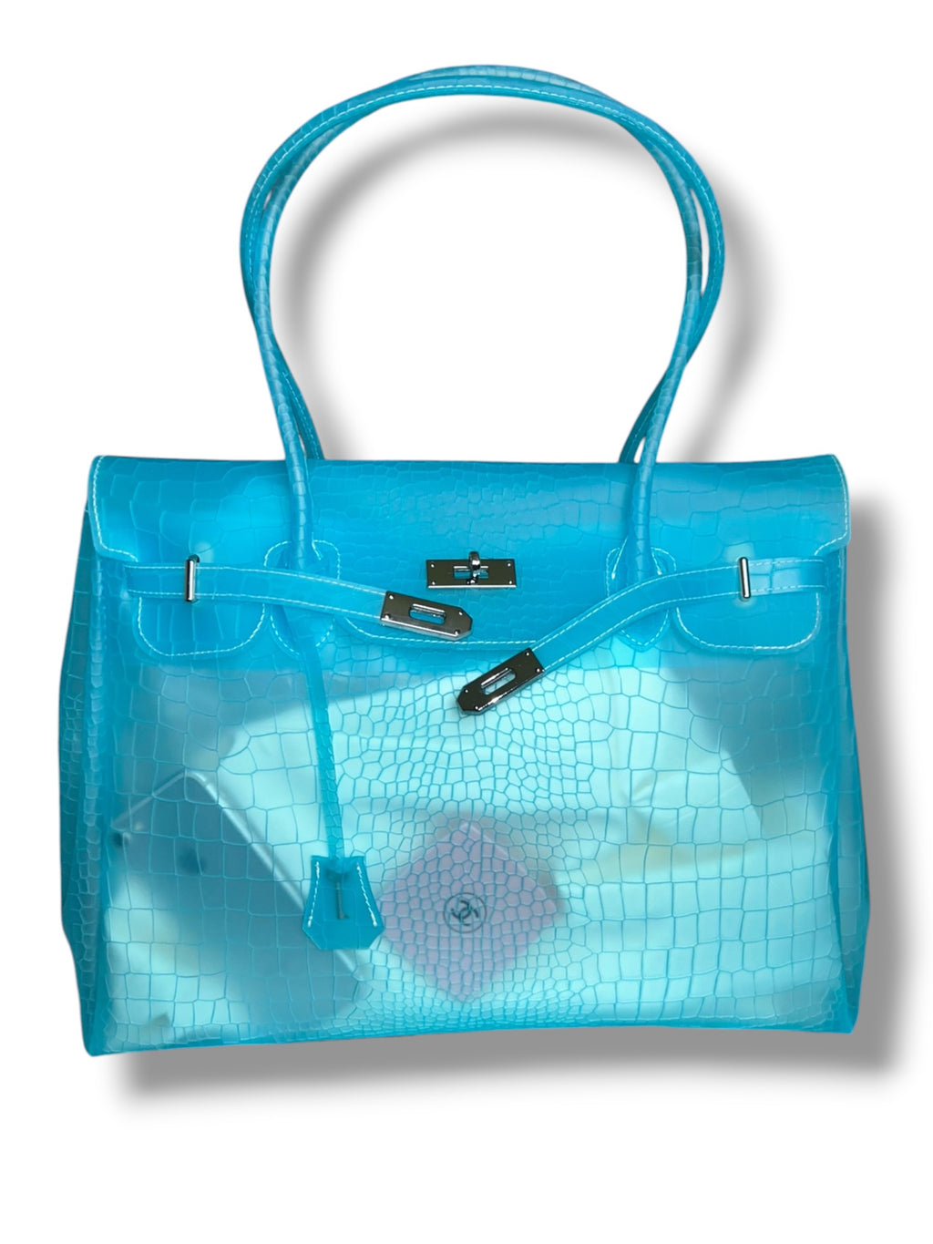 CARIBBEAN BLUE CROC JELLY BAG