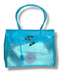 CARIBBEAN BLUE CROC JELLY BAG