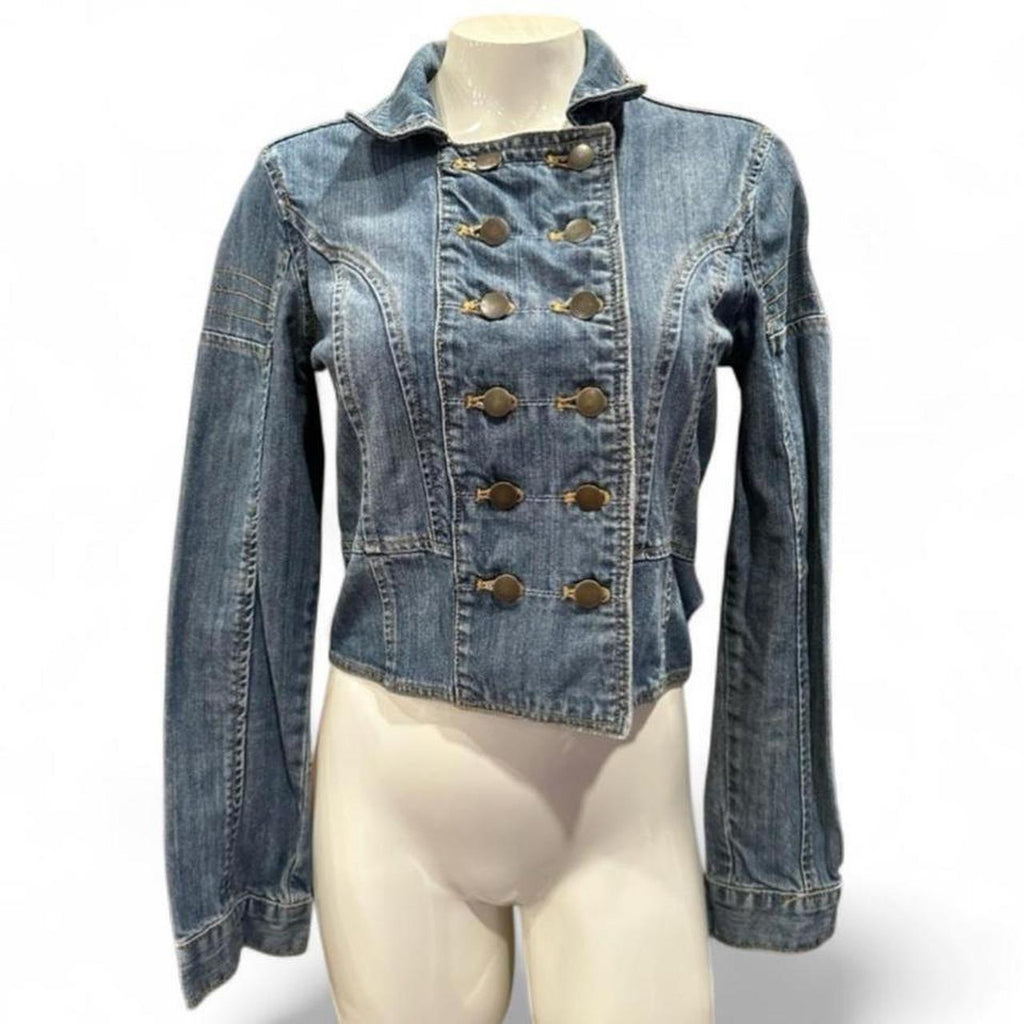 Military denim jacket