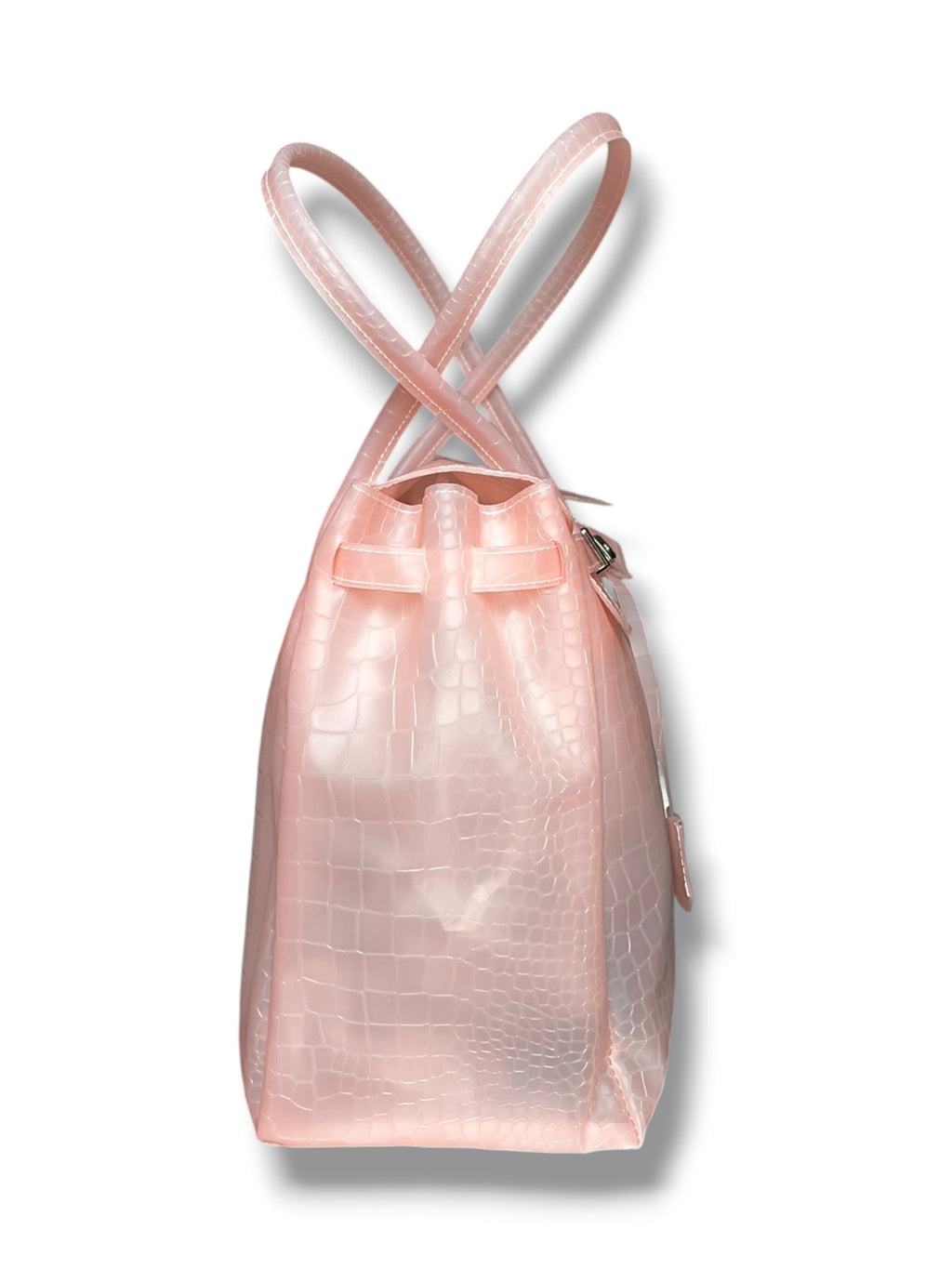 BLUSH PINK CROC JELLY BAG