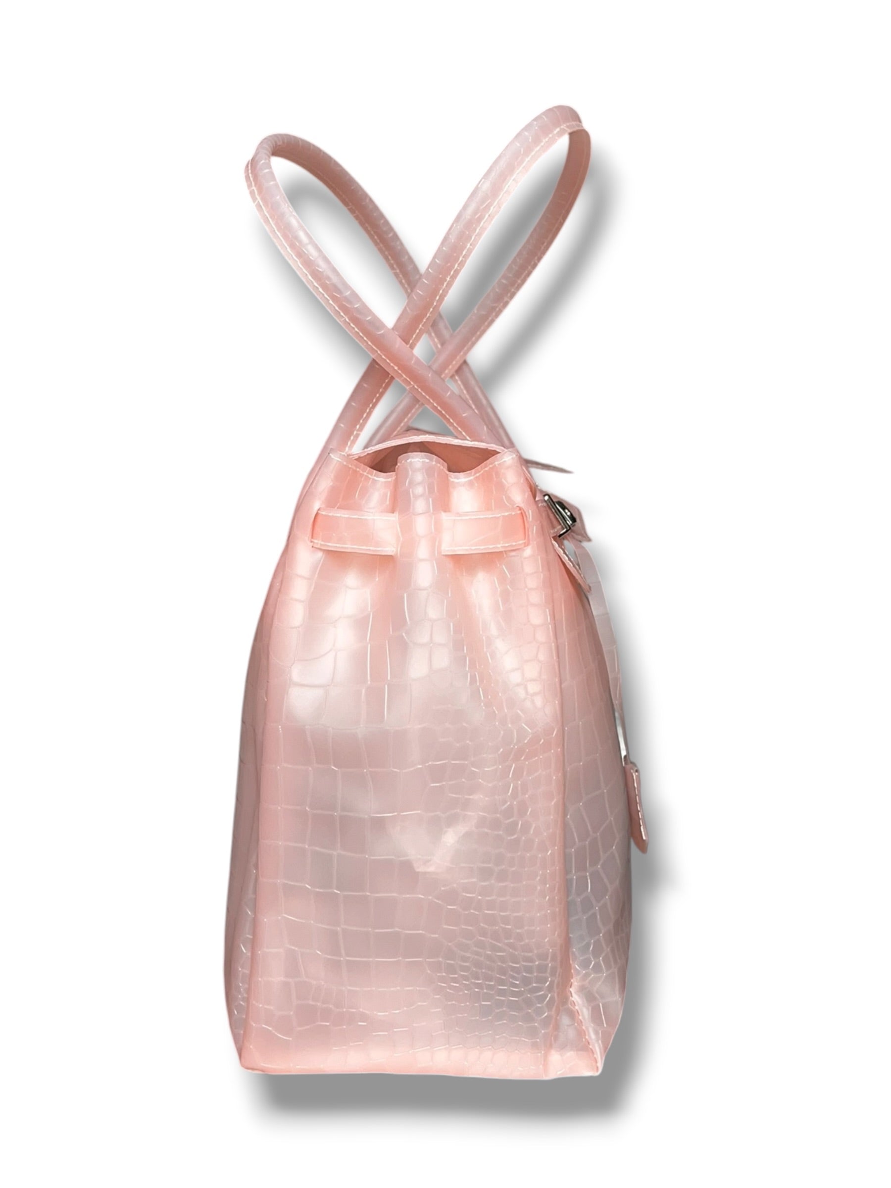 BLUSH PINK CROC JELLY BAG