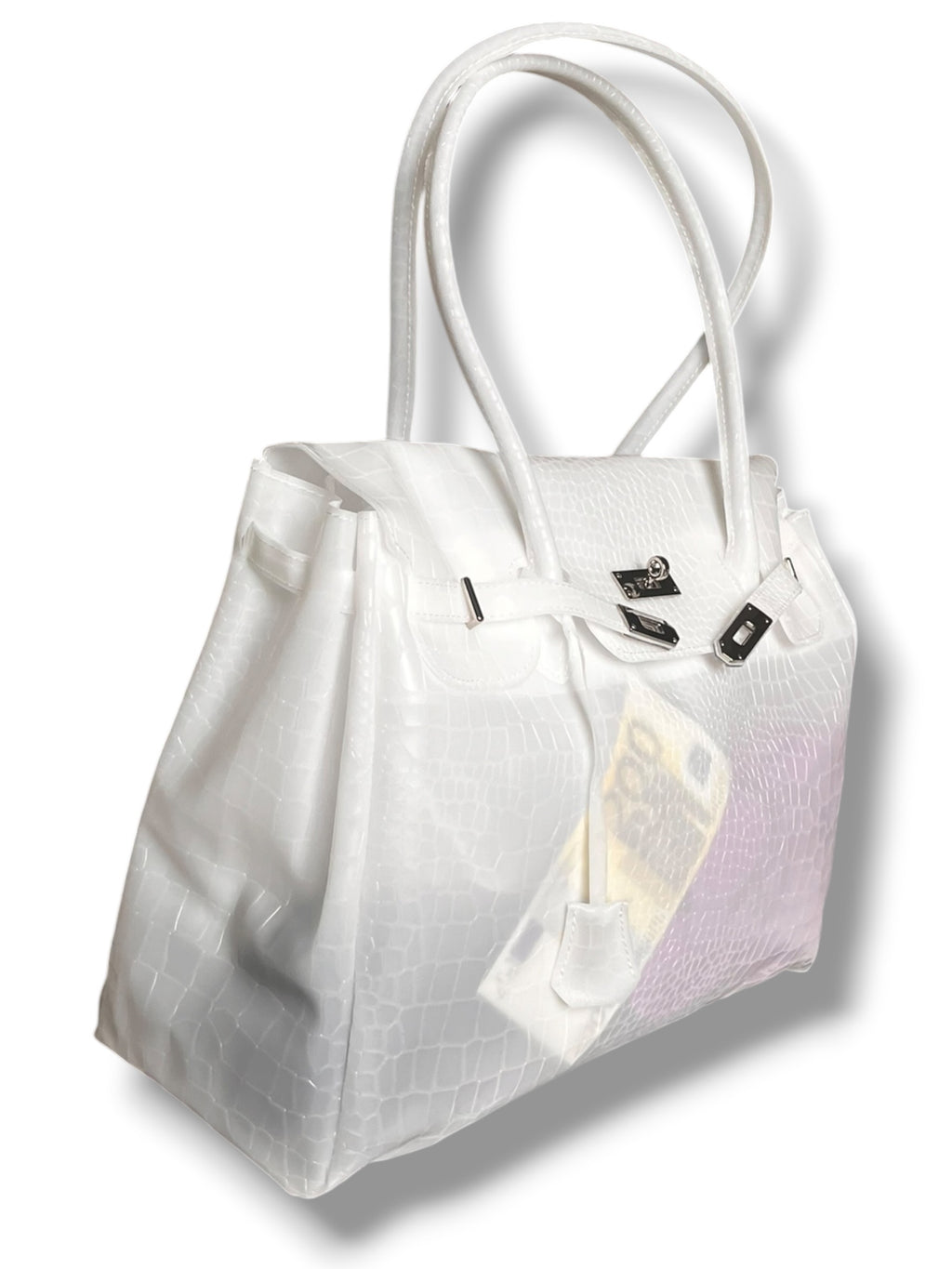 WHITE CROC JELLY BAG