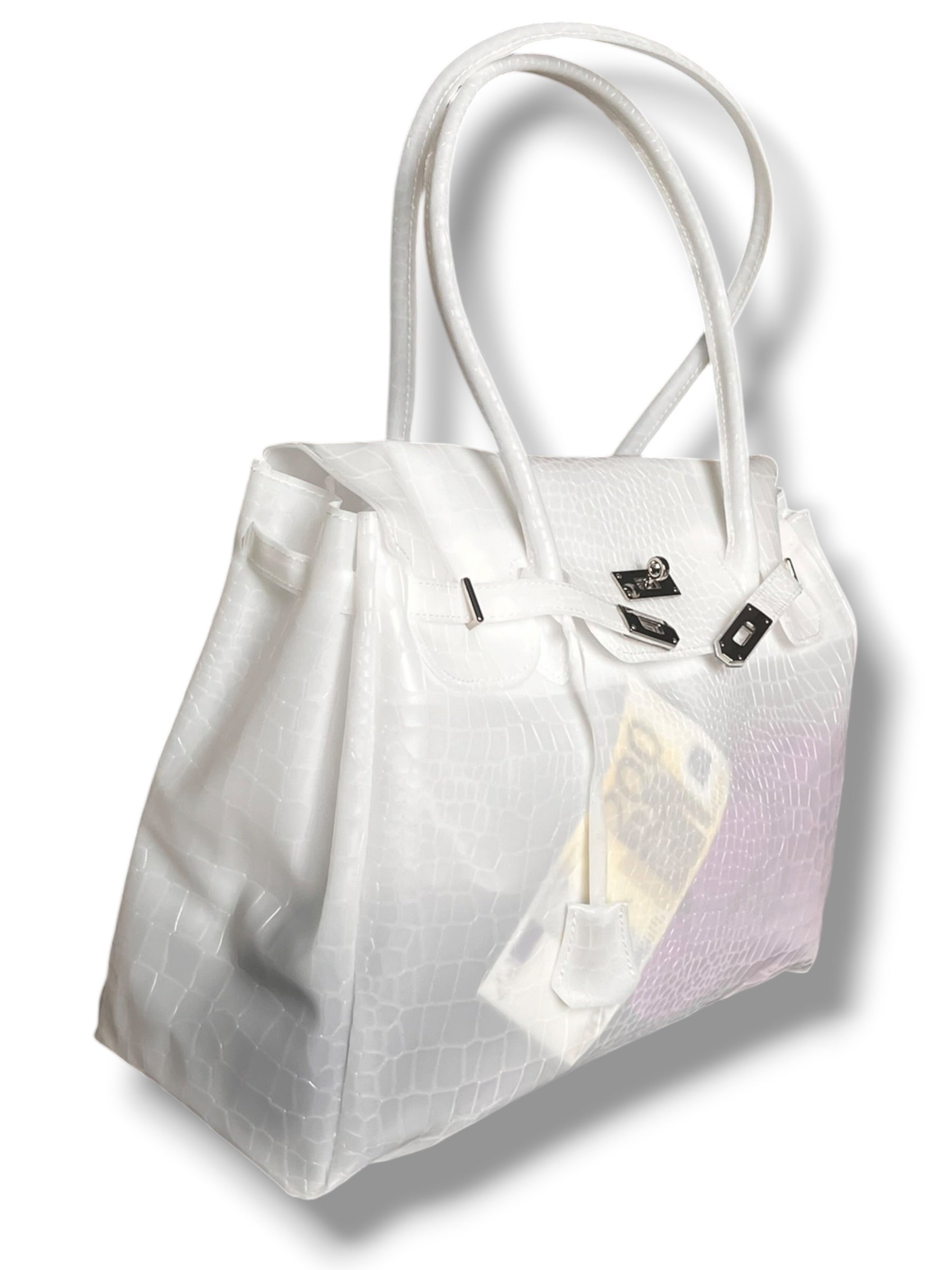 WHITE CROC JELLY BAG