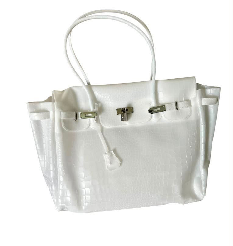 WHITE CROC JELLY BAG