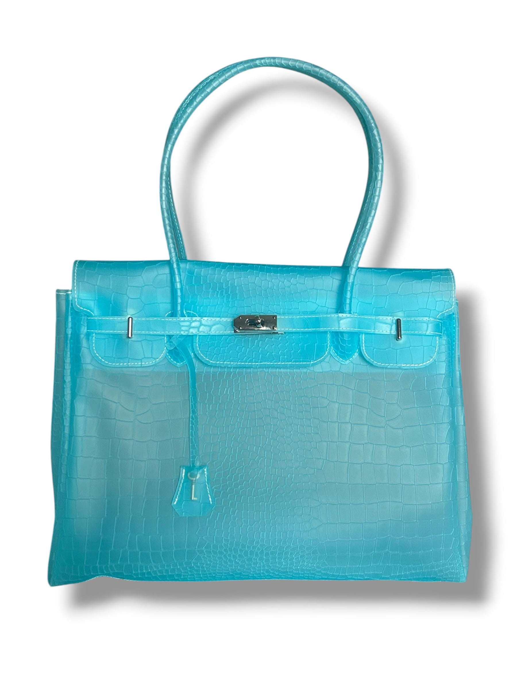 CARIBBEAN BLUE CROC JELLY BAG