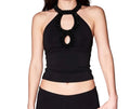 Vintage sparkle loop cutout beaded top