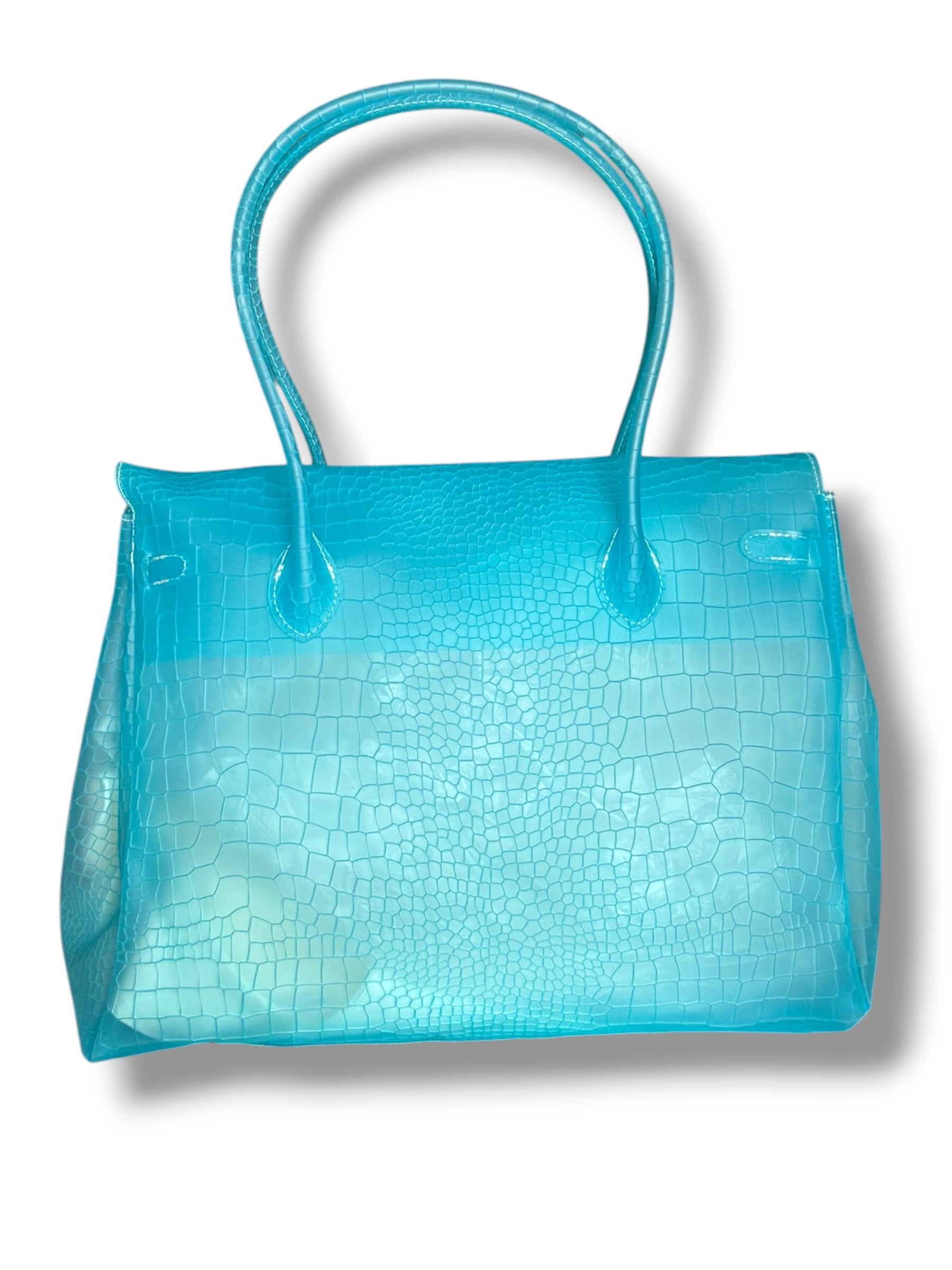 CARIBBEAN BLUE CROC JELLY BAG