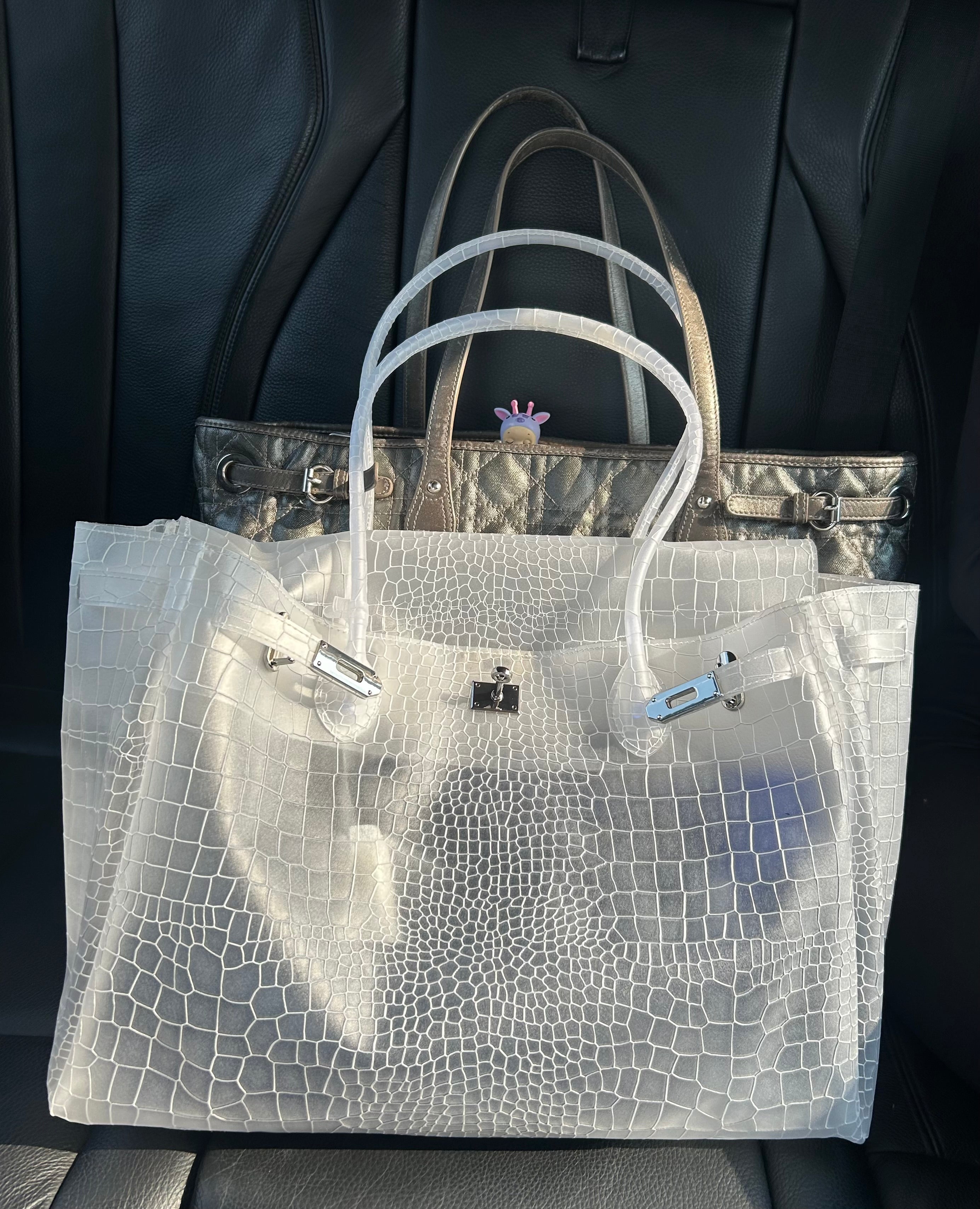 TRANSPARENT CROCODILE JELLY BAG