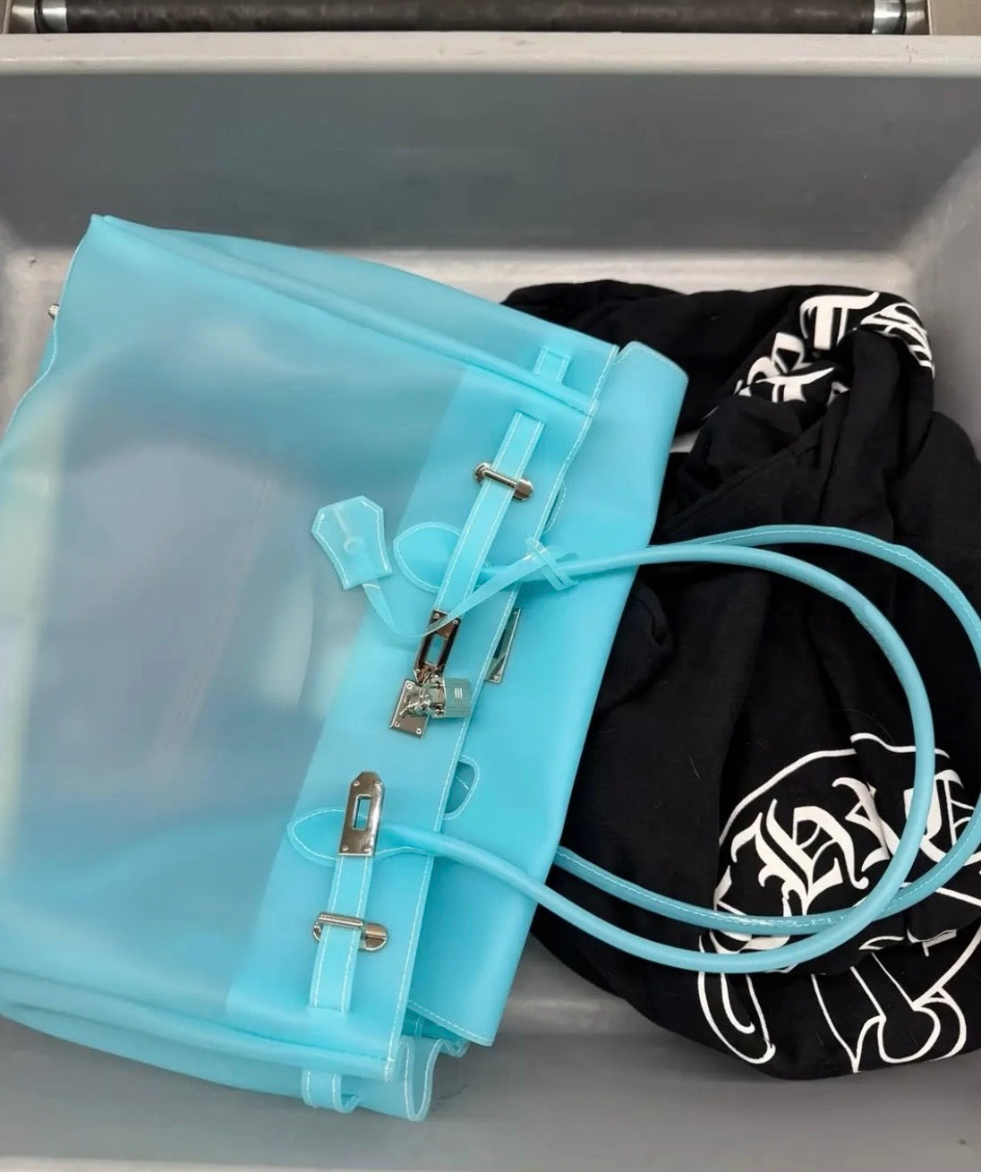 BRIGHT BLUE JELLY BAG