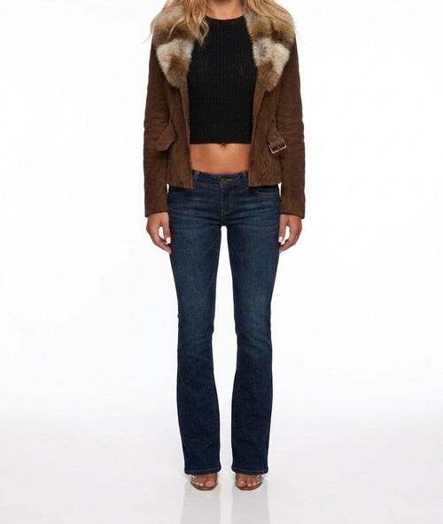 Cache vintage rabbit fur suede coat