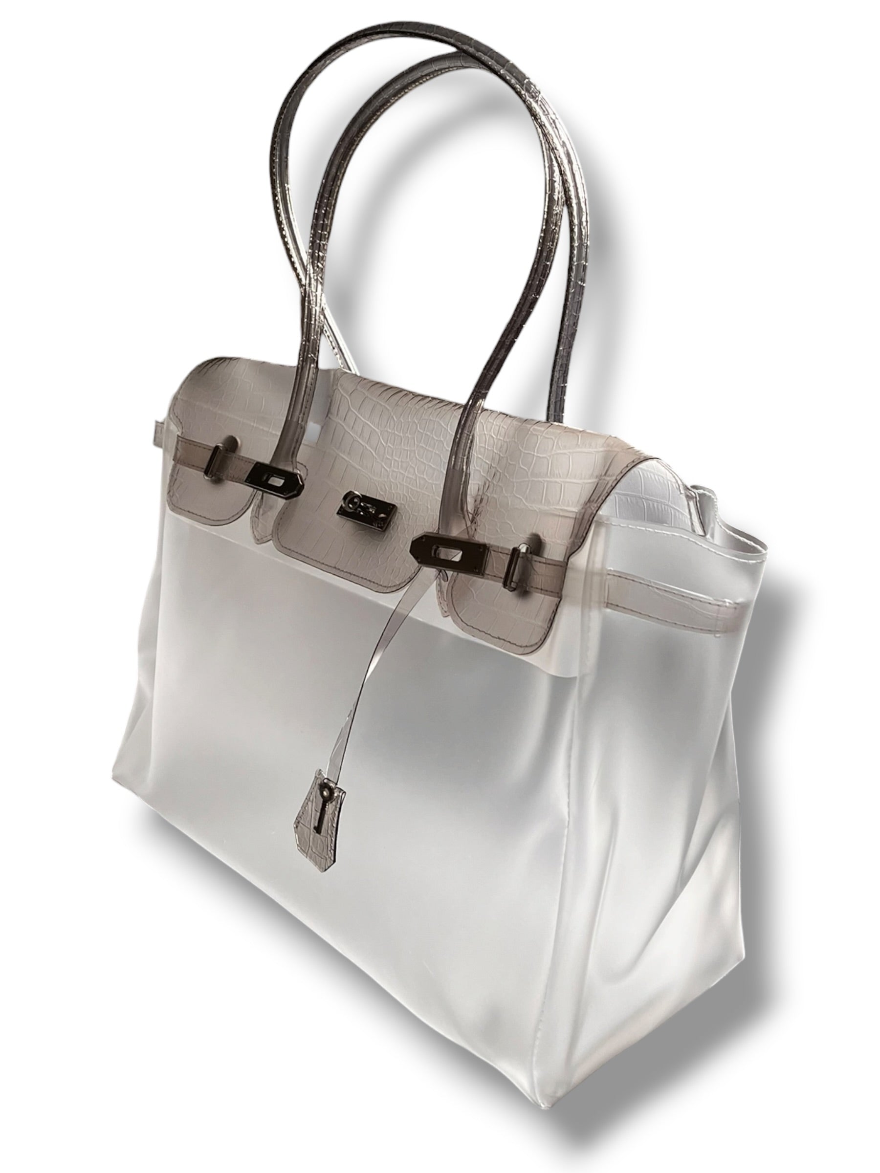 OMBRÉ GREY CROC JELLY BAG