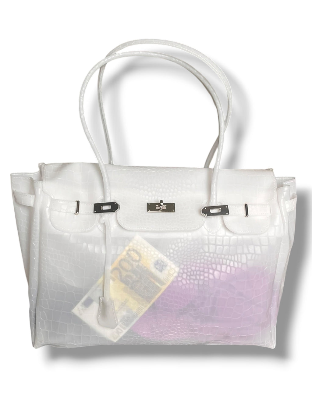WHITE CROC JELLY BAG