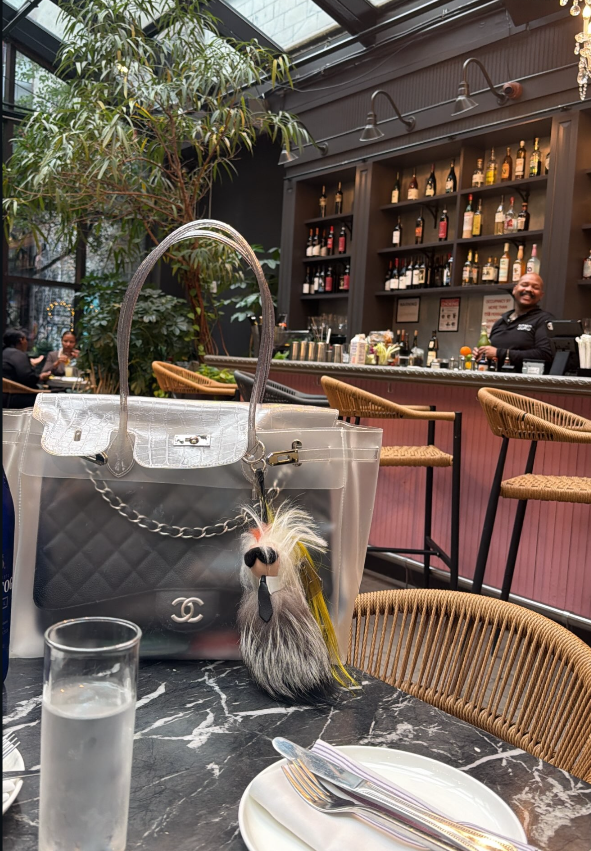 OMBRÉ GREY CROCODILE JELLY BAG