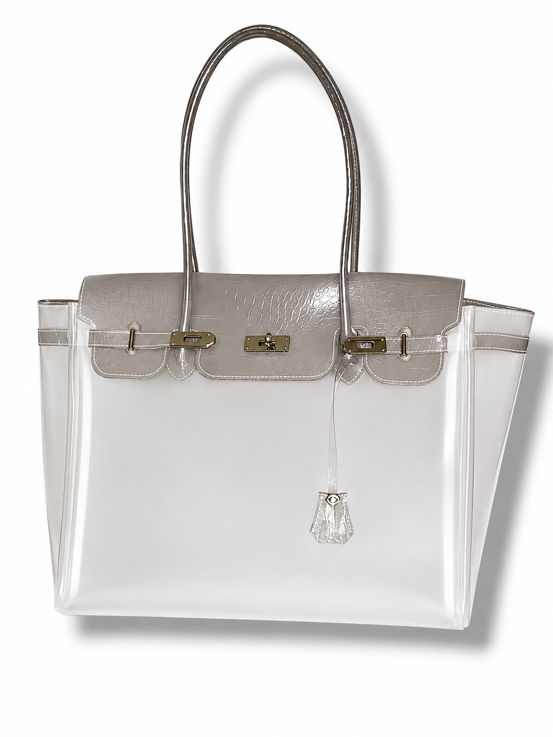 OMBRÉ GREY CROCODILE JELLY BAG