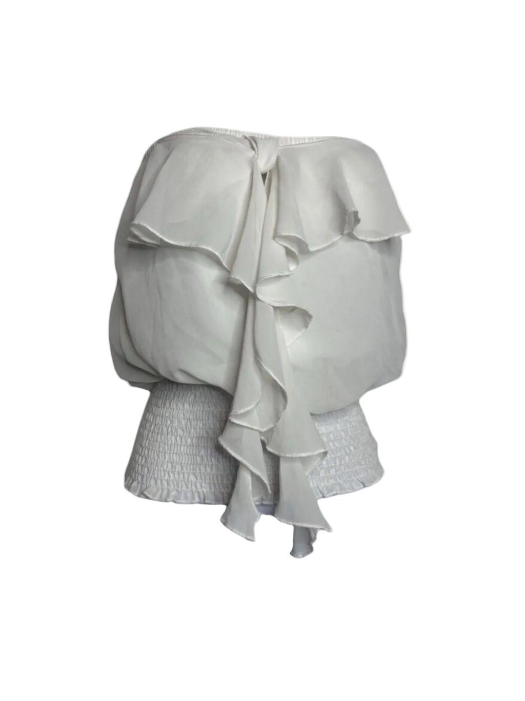 Small y2k Strapless Ruffle Smocked Top