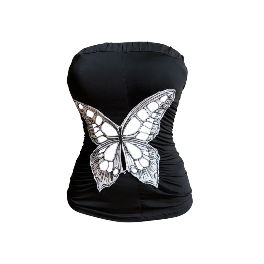 Y2K Cut out butterfly tube top