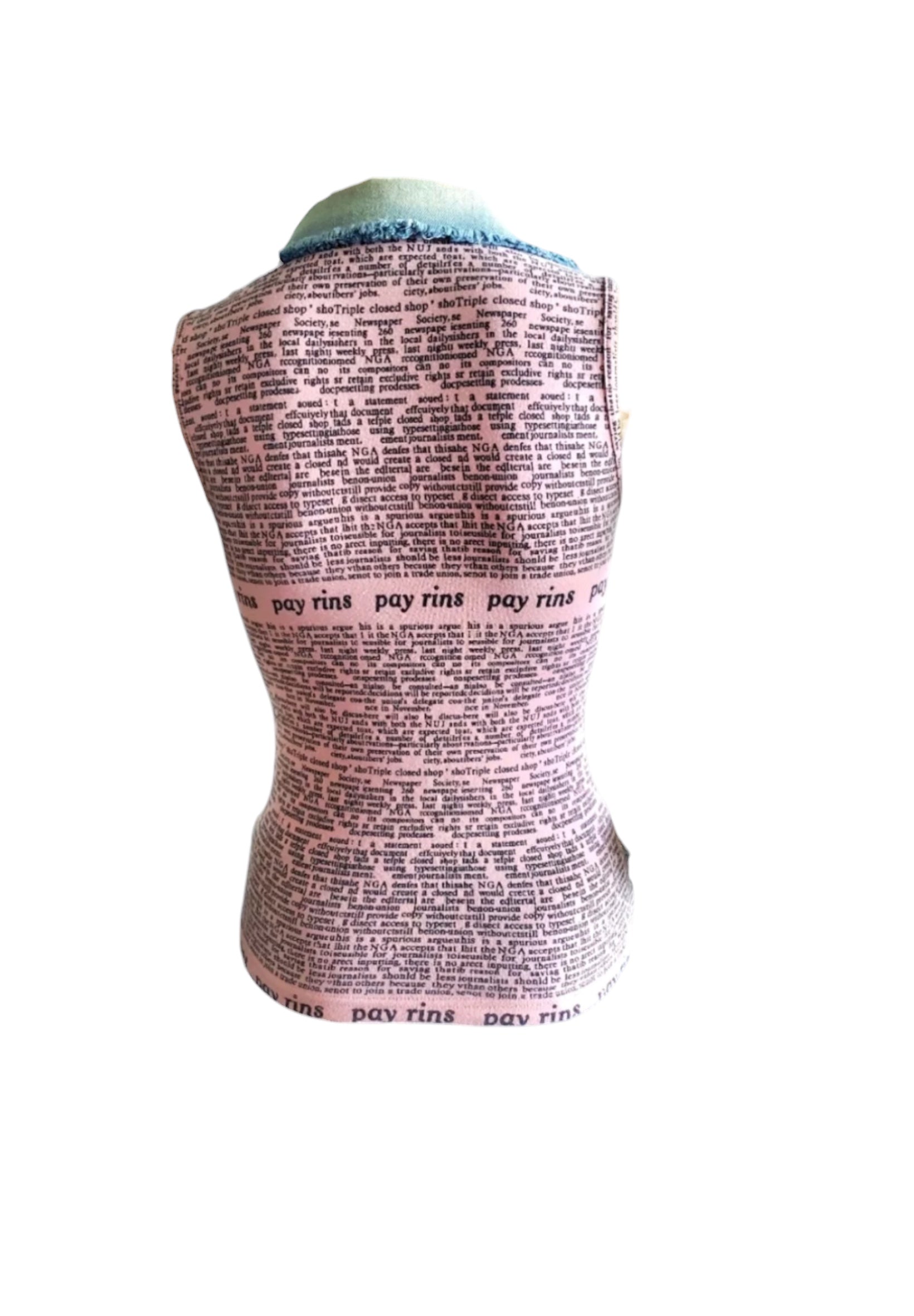 Magazine newspaper Jean top with belt