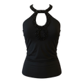 Vintage sparkle loop cutout beaded top