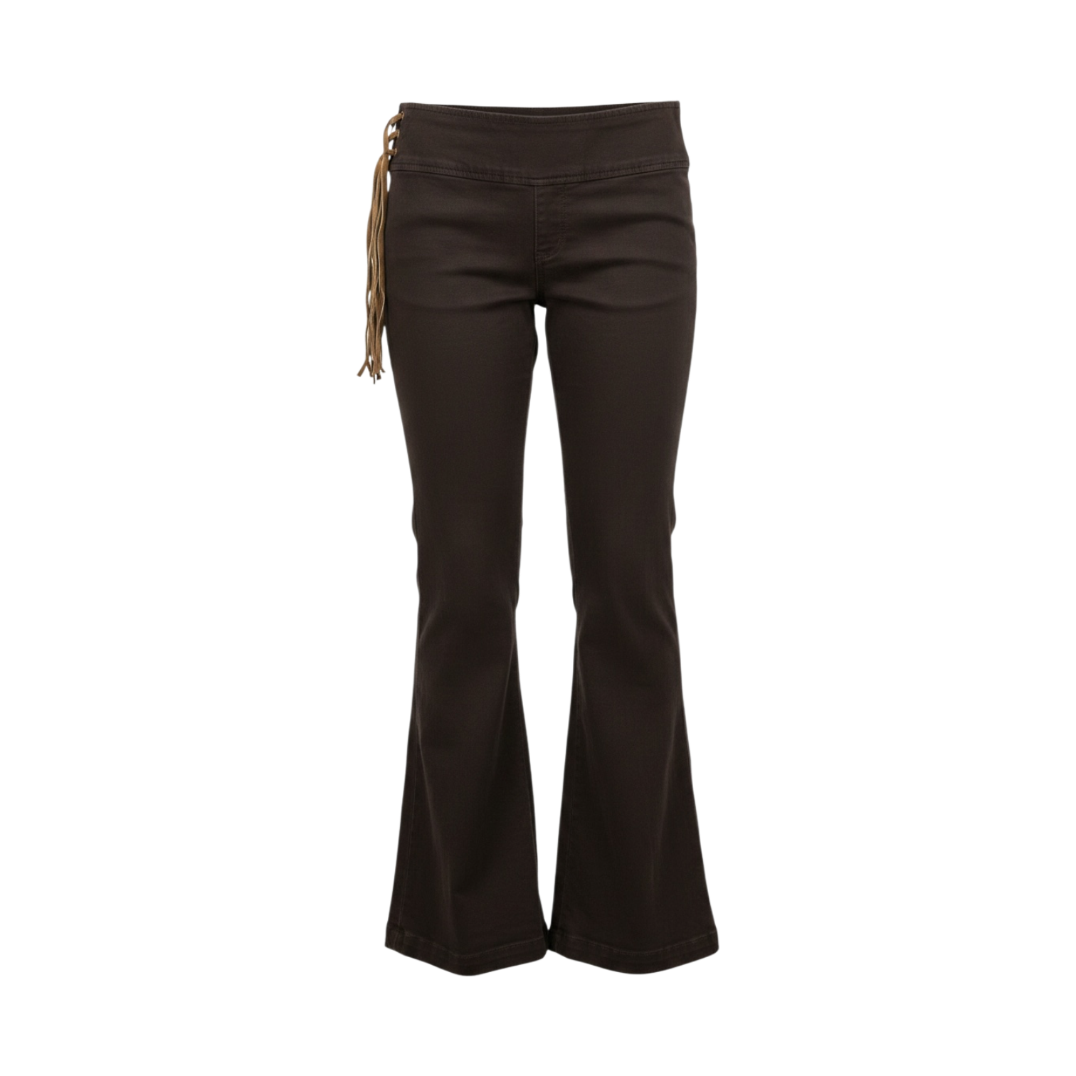 Medium low waist cotton brown 70s super pant flare