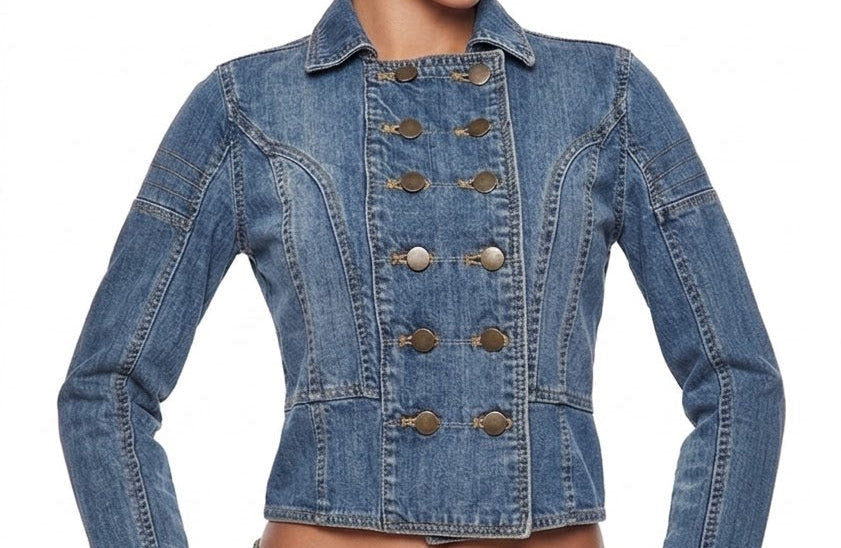 Military denim jacket