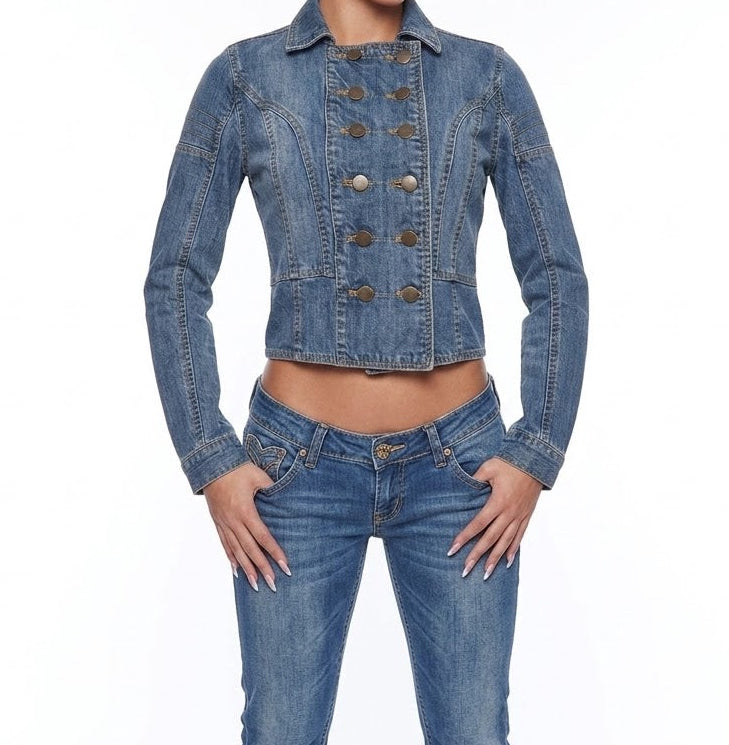 Military denim jacket