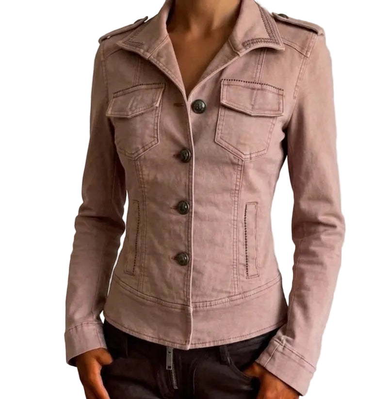 Y2k Military beige tan jacket