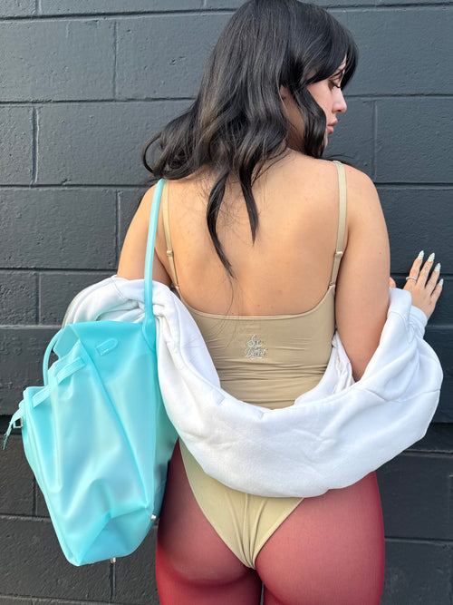 AQUA BLUE JELLY FIRKIN BAG